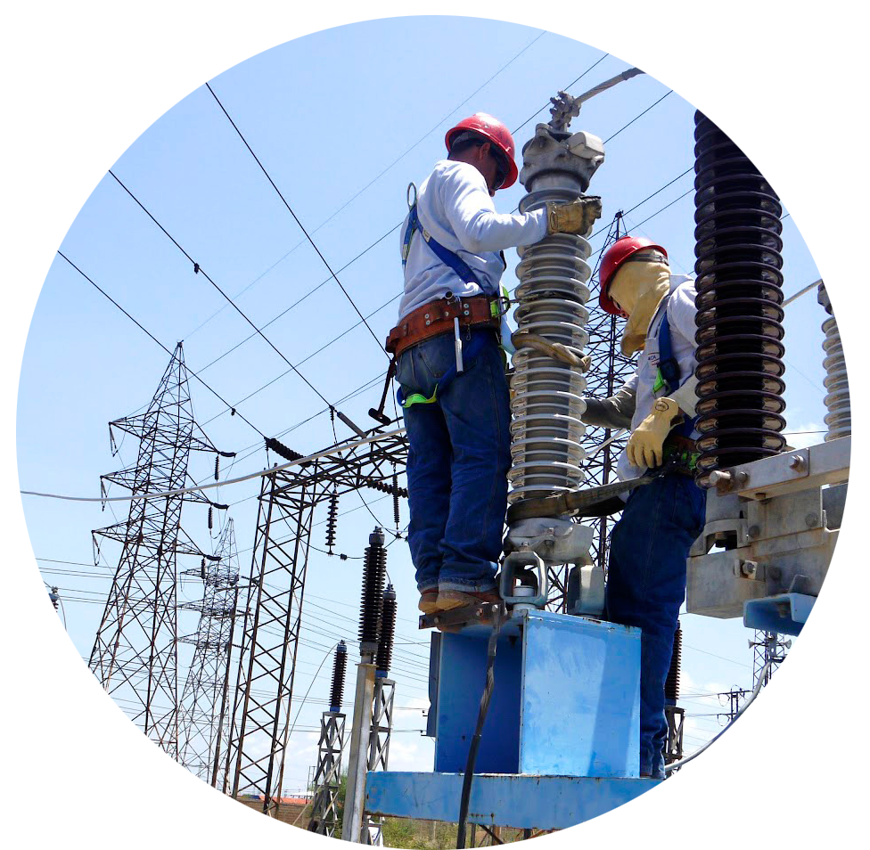 Parque eólico y líneas eléctricas